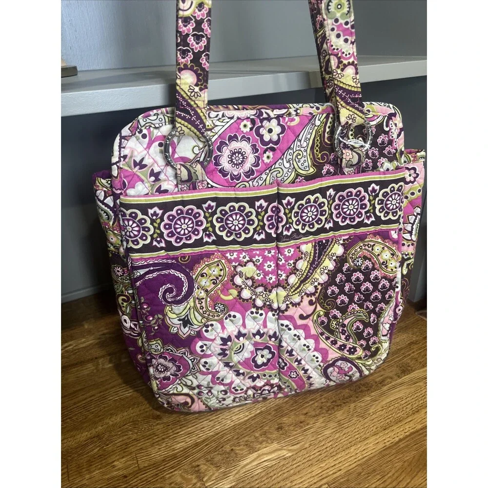 Vera Bradley (2010) Retired Very Berry Paisley Shoulder Handbag Purse Tote Boho